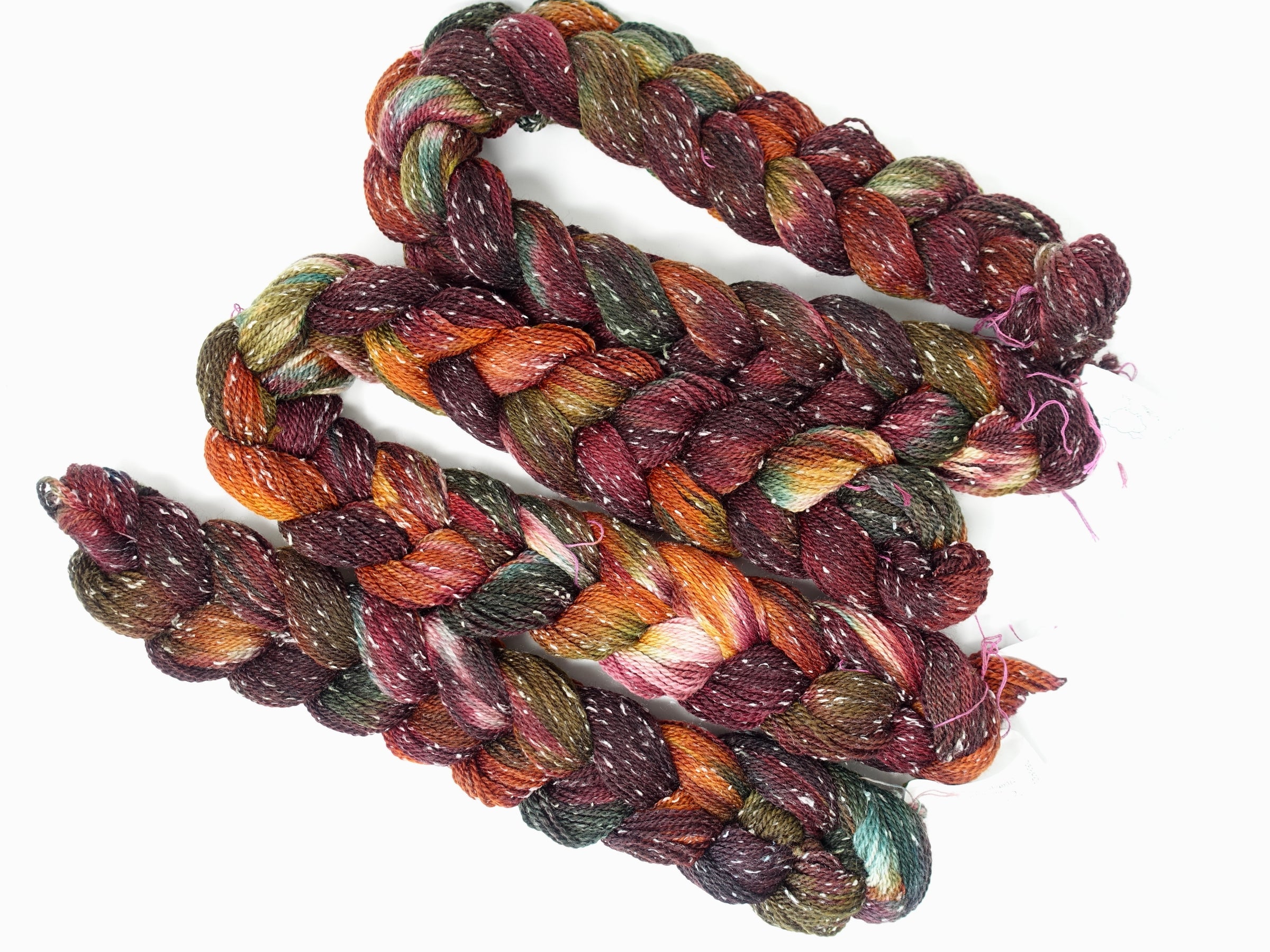 Hand Dyed Variegated Warp- BFL & Tweed ~350m per 100g. 150 ends. ~2.2m or 4.8m length