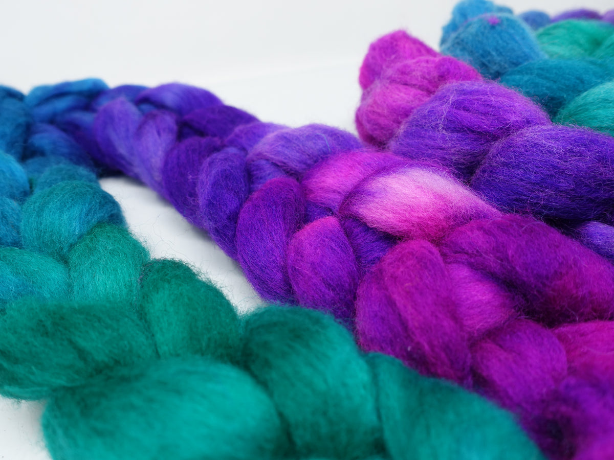 Cambrian Wool, Hand Dyed Gradient. Welsh x BFL Wool, 100g.