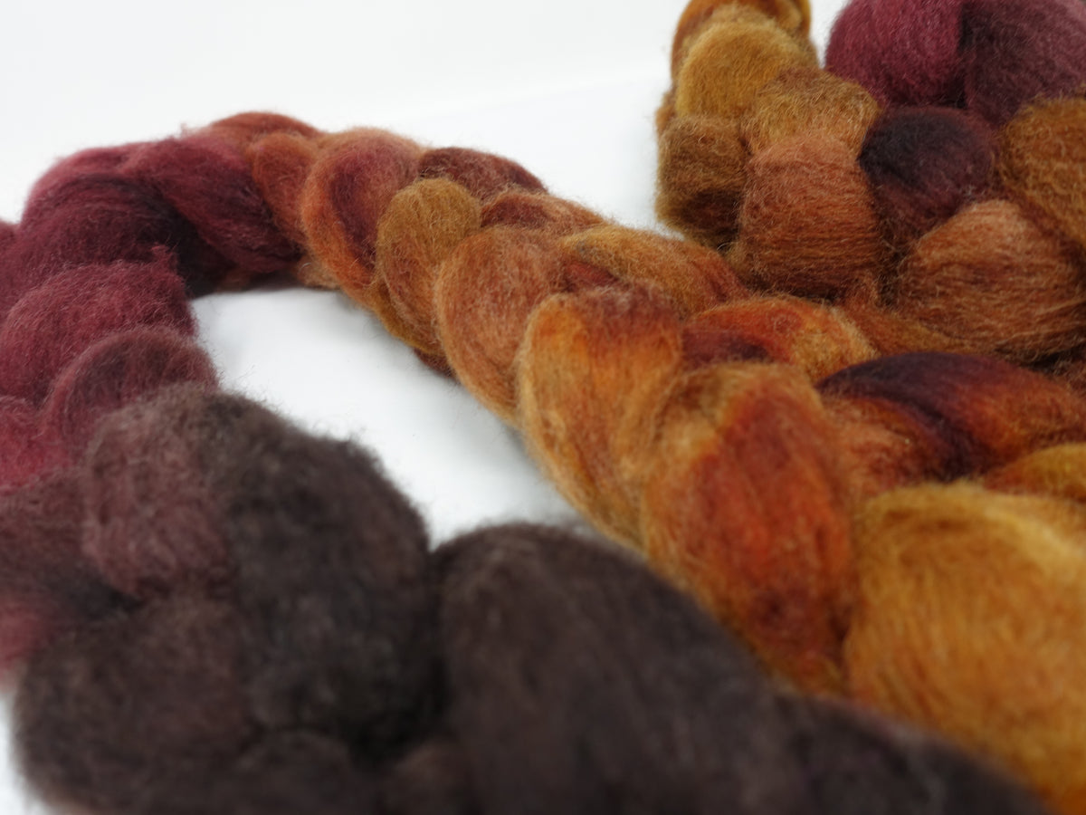 Cambrian Wool, Hand Dyed Gradient. Welsh x BFL Wool, 100g.