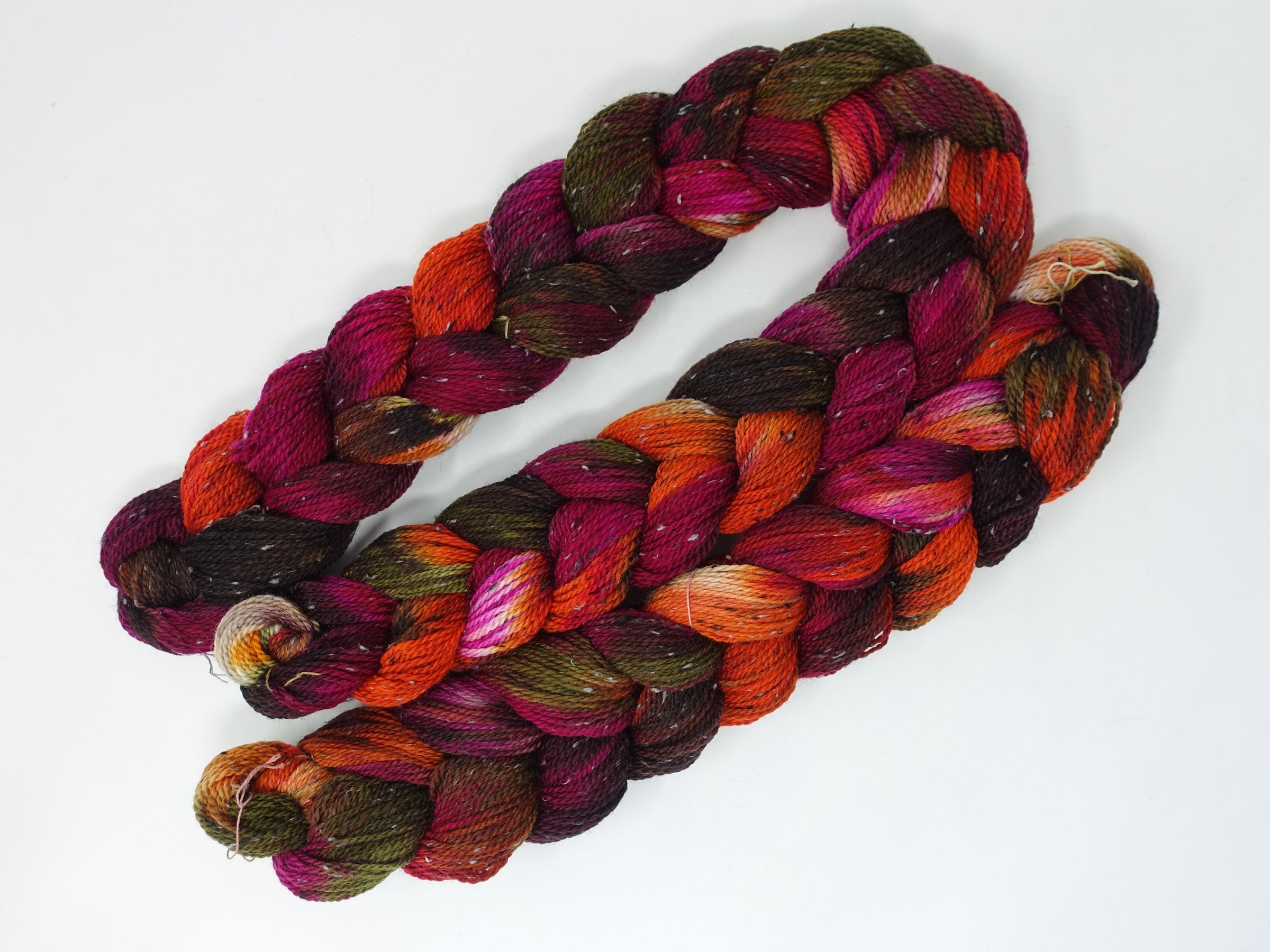 Hand Dyed Variegated Warp- BFL & Tweed ~350m per 100g. 150 ends. ~2.3m or 4.8m length