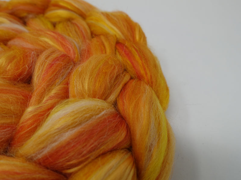 Saffron- Pigments- Merino, Sari Silk, Mulberry Silk & Llama. 100g