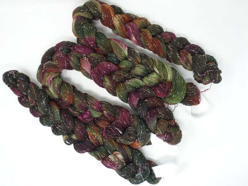 Hand Dyed Variegated Warp- BFL & Tweed ~350m per 100g. 150 ends. ~2.2m or 4.8m length