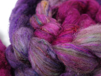 Textured Blend, BFL, Manx Loaghtan, Sari Silk. Hand Dyed Gradient. 100g