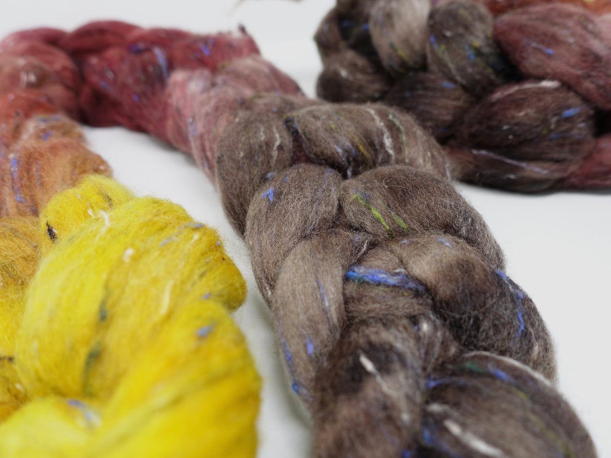 Tweed Wool. South American Wool & Viscose Tweed Nepps. Hand Dyed Gradient 100g