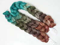 Hand Dyed Gradient Warp- Tussah Silk 2/8NM ~400m per 100g. 150 ends. ~2.2m & 4.8m warp length