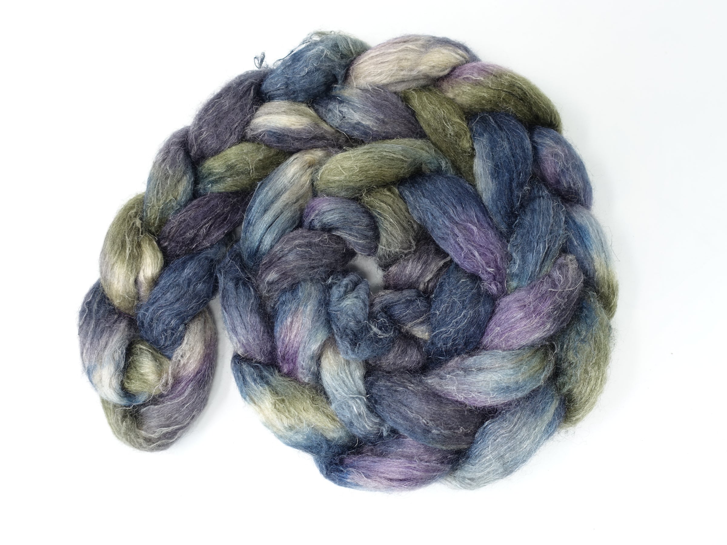 Romney, Silk & Linen. Hand Dyed Variegated - 100g. British Wool