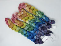 Hand Dyed Gradient Warp- Tussah Silk 2/20NM ~1000m per 100g, 320ends ~2.2m or 5m length