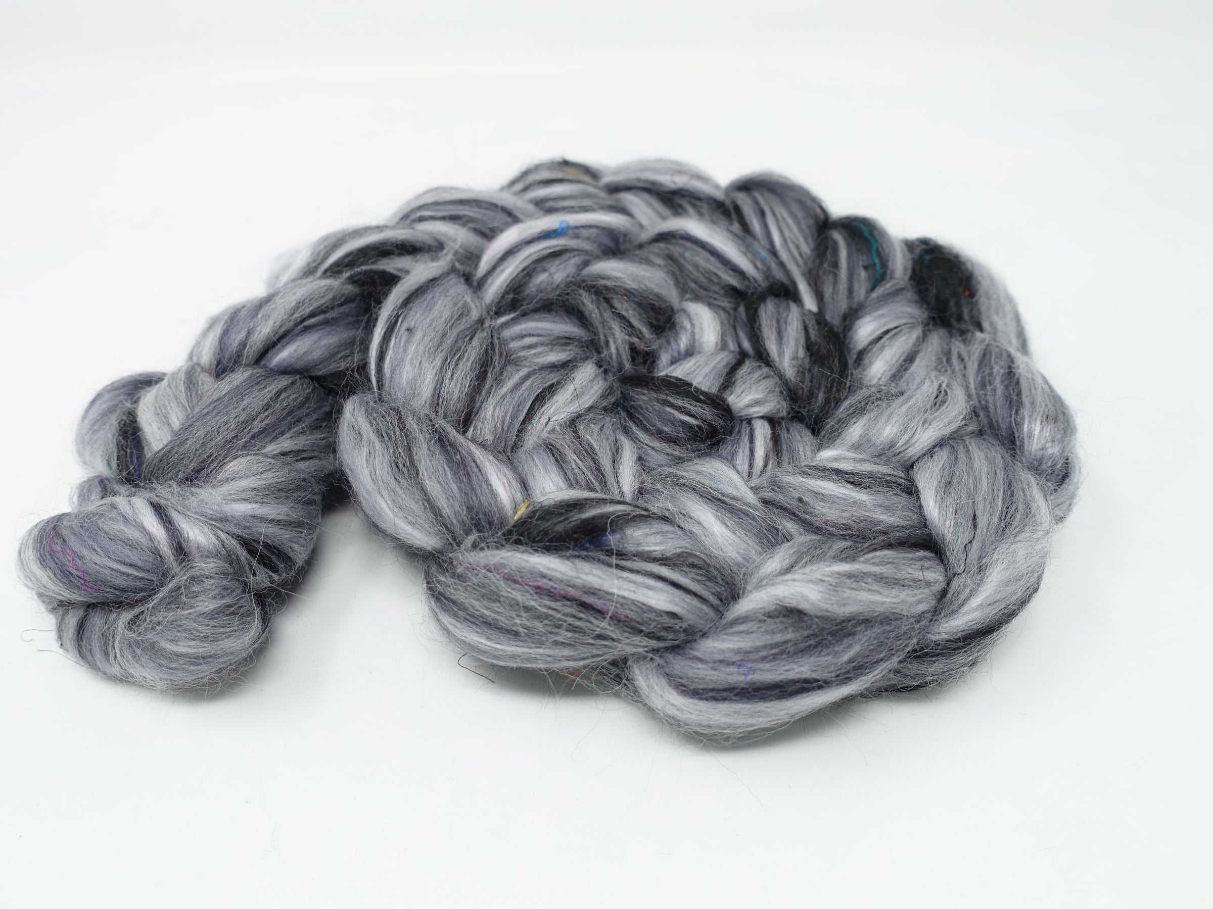 Graphite - Pigments- Merino, Sari Silk, Mulberry Silk & Llama. 100g