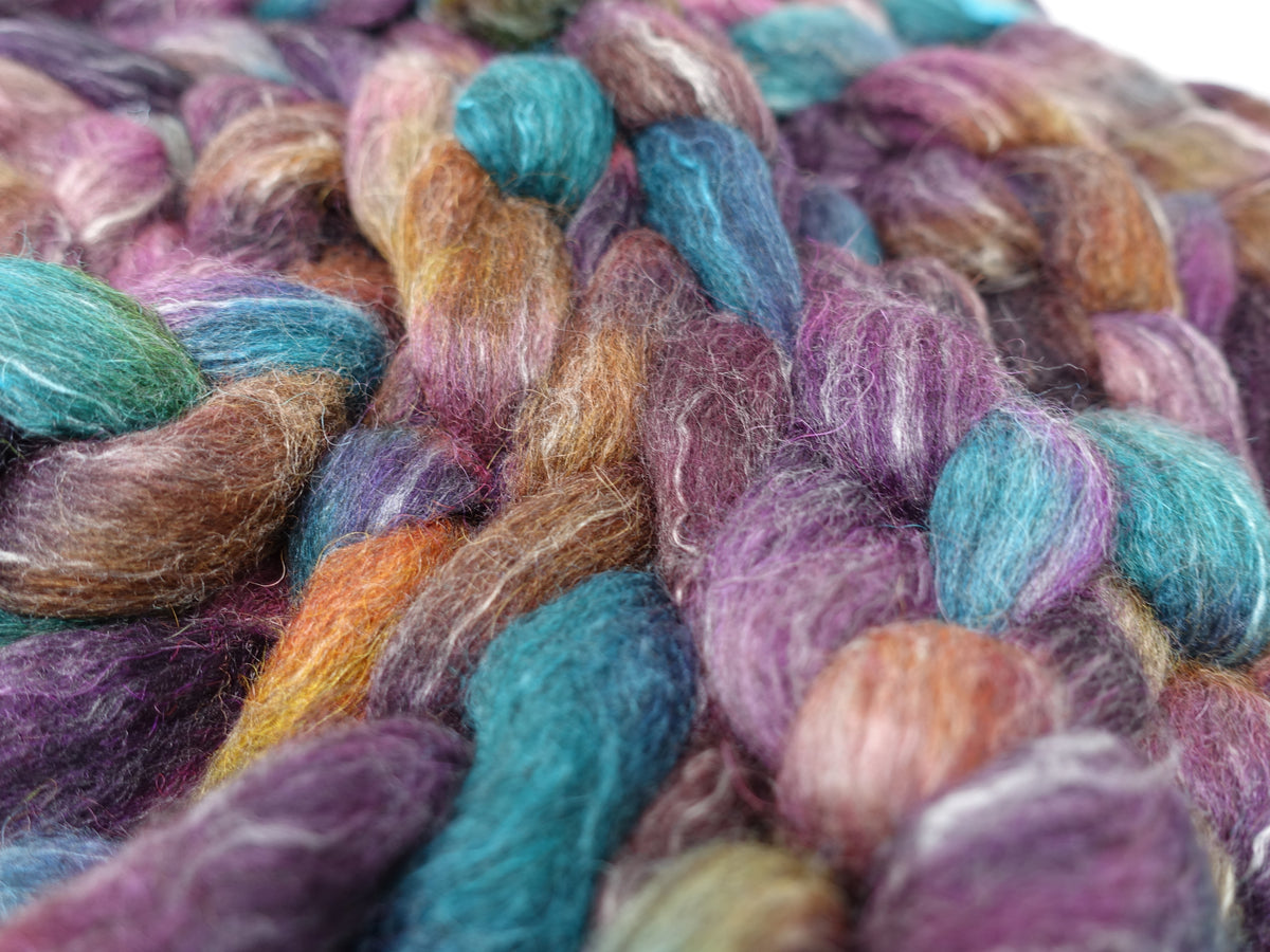 BFL, Alpaca & Seacell. Hand Dyed Variegated 100g