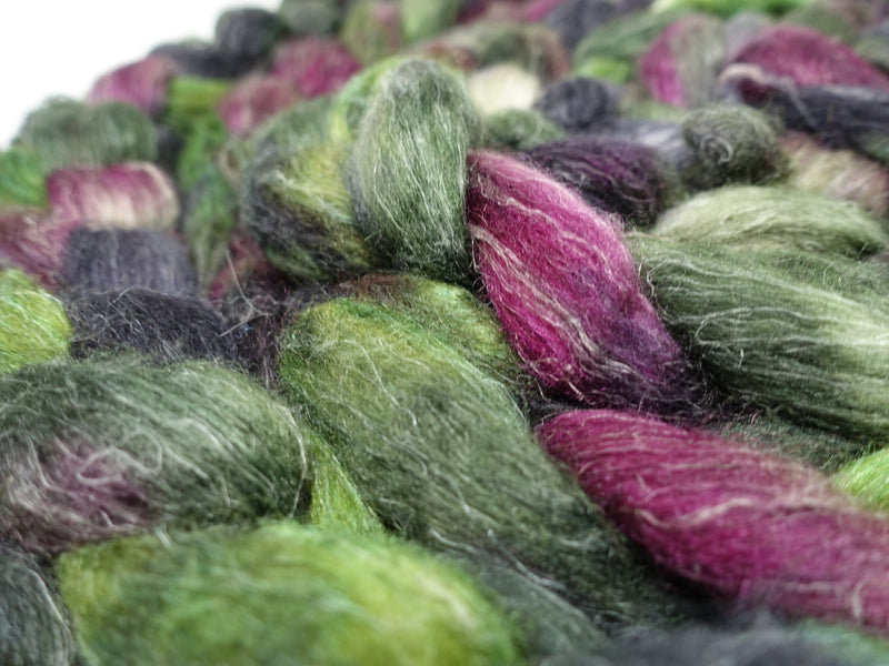 Romney, Silk & Linen. Hand Dyed Variegated - 100g. British Wool