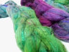 Textured Blend, BFL, Manx Loaghtan, Sari Silk. Hand Dyed Gradient. 100g