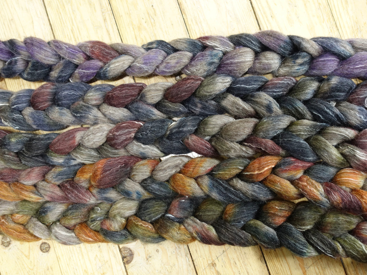 Fade Pack-BFL, Alpaca & Seacell, 5 co-ordinating braids, Hand Dyed British Wool, 500g
