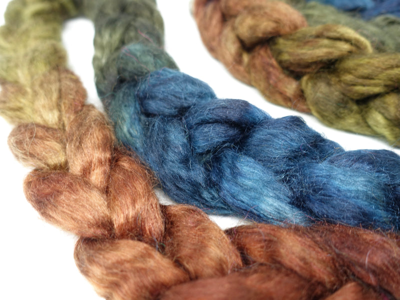 Kid Mohair & Peduncle Silk, Hand Dyed Gradient. 100g