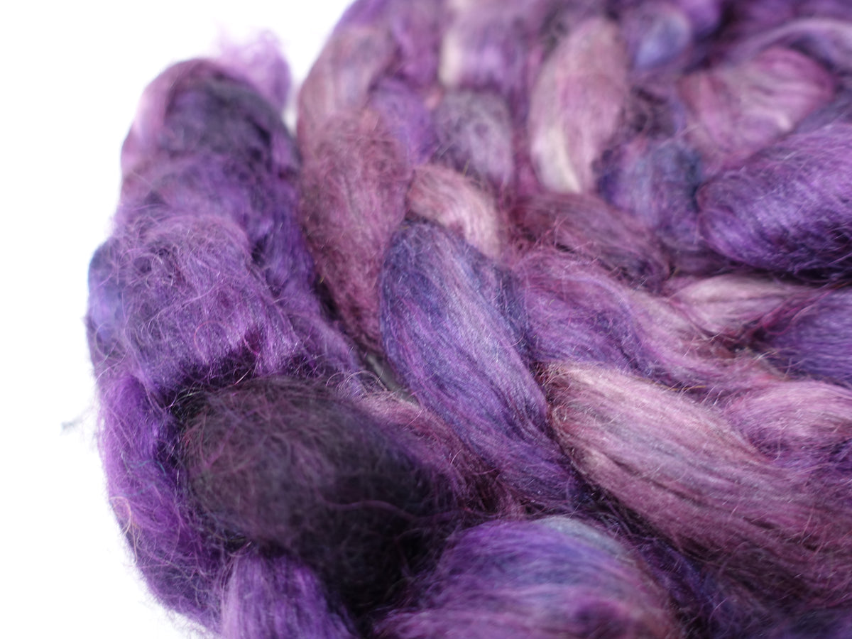 Kid Mohair & Peduncle Silk, Hand Dyed Semi-Solid. 100g