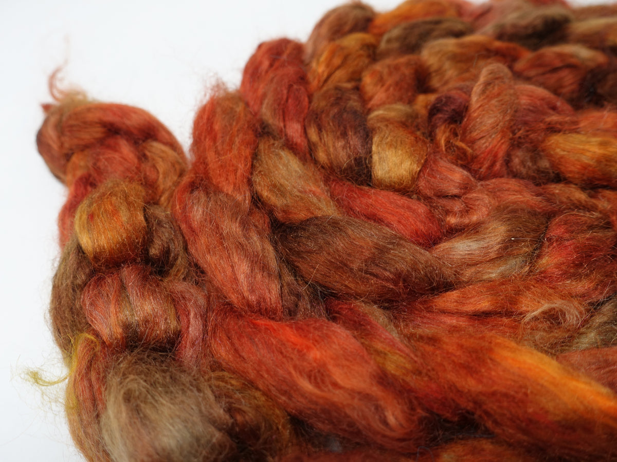 Kid Mohair & Peduncle Silk, Hand Dyed Semi-Solid. 100g