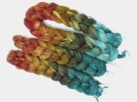 Hand Dyed Gradient Warp- Superfine Merino & Camel 4/16NM ~400m per 100g. 160 ends. ~2.2m  or ~5m length