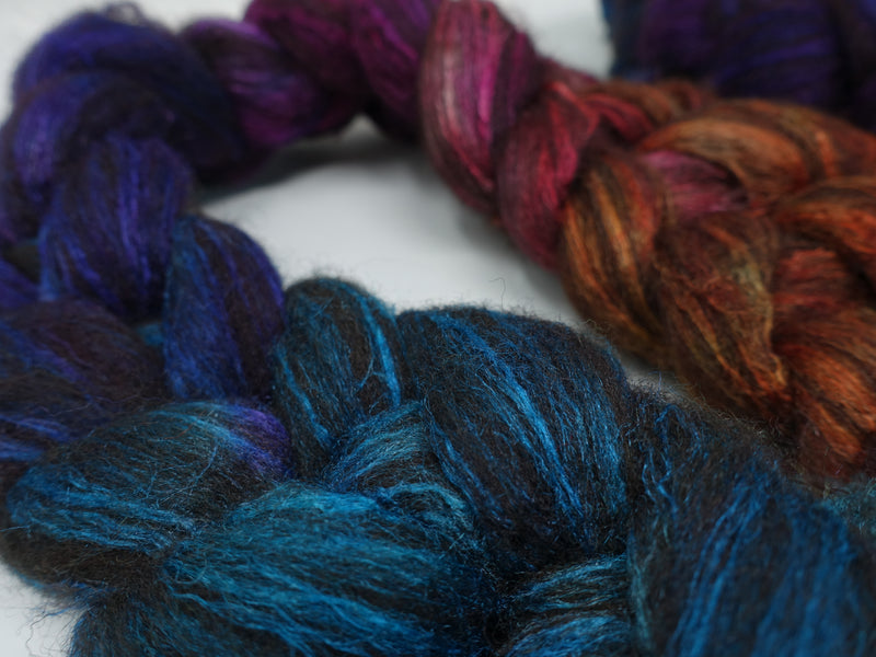 Zwartbles & Silk, Hand Dyed Gradient. 100g