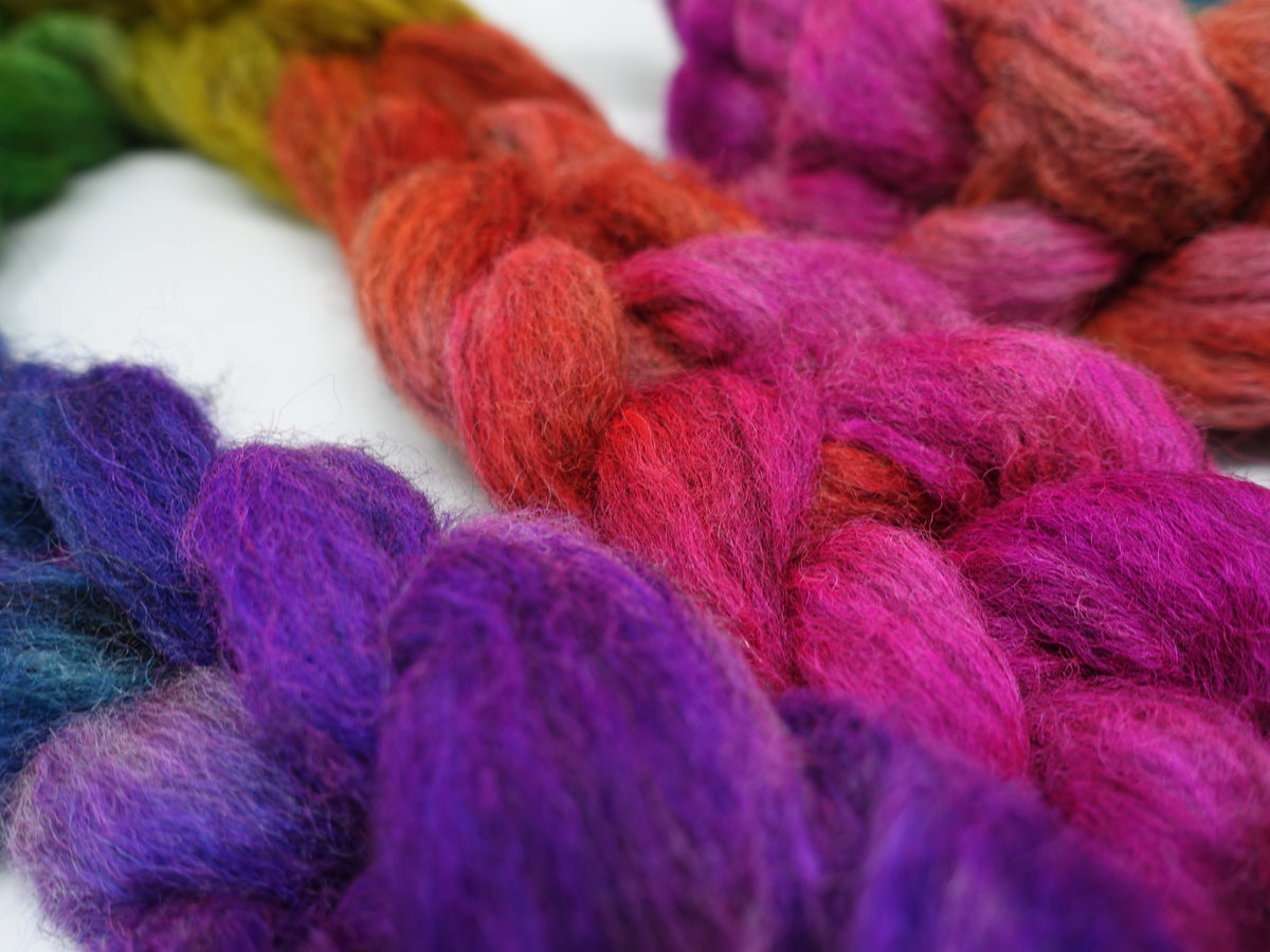 Cymreig. Welsh Wool & Kid Mohair. Hand Dyed Gradient - 100g