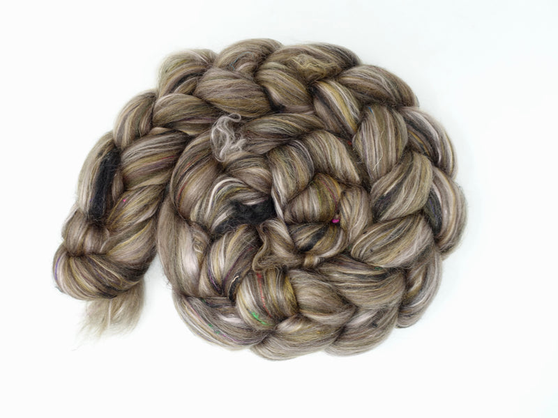 Sepia- Pigments- Merino, Sari Silk, Mulberry Silk & Llama. 100g