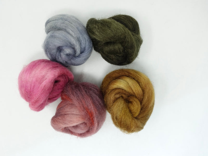 Sock Fibre, Superwash Cheviot, Silk & Bio-Nylon. Mixed Colour Pack. Tenacious- 100g