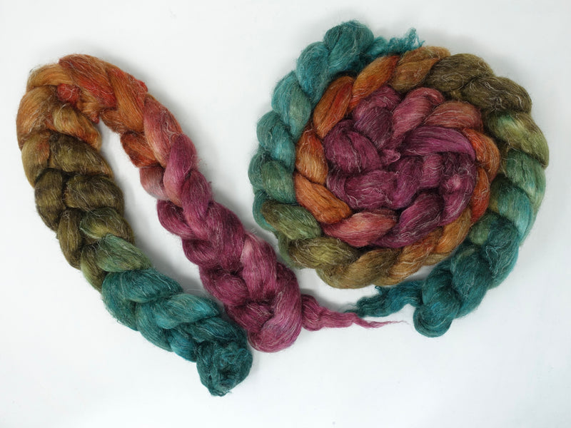 Romney, Silk & Linen. Hand Dyed Gradient - 100g