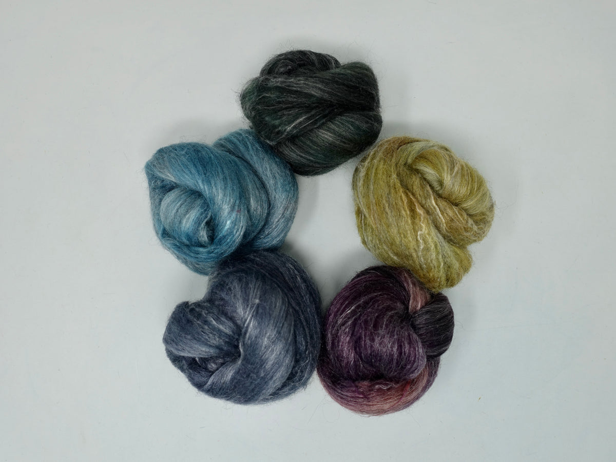 Corriedale & Lotus. Mixed Colour Pack. Glimmer- 100g.