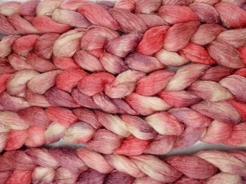 Romney, Silk & Linen. Hand Dyed Semi-Solid-100g