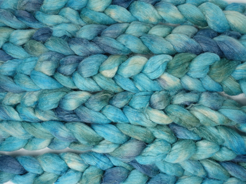 Romney, Silk & Linen. Hand Dyed Semi-Solid-100g