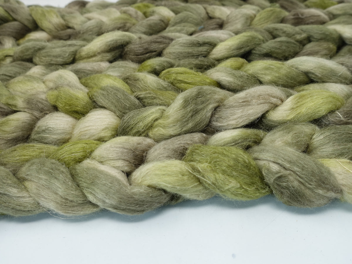 Romney, Silk & Linen. Hand Dyed Semi-Solid-100g