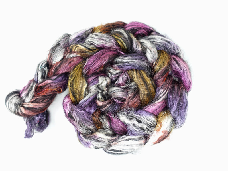 Alpaca & Tussah Silk, Hand Dyed Variegated, 100g