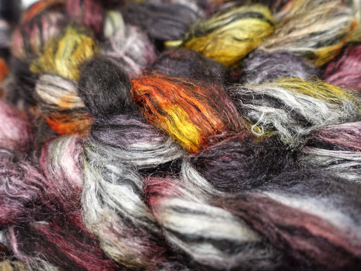 Alpaca & Tussah Silk, Hand Dyed Variegated, 100g