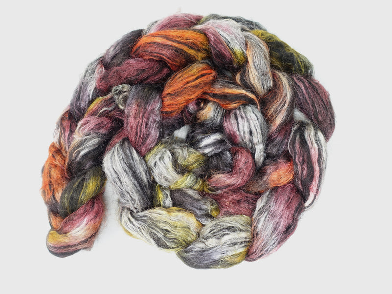 Alpaca & Tussah Silk, Hand Dyed Variegated, 100g