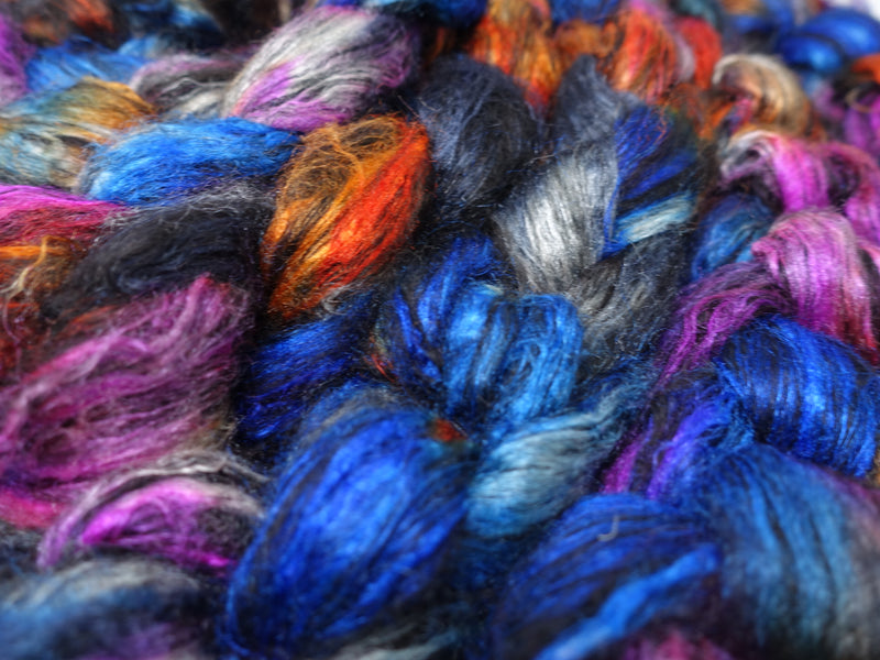 Alpaca & Tussah Silk, Hand Dyed Variegated, 100g