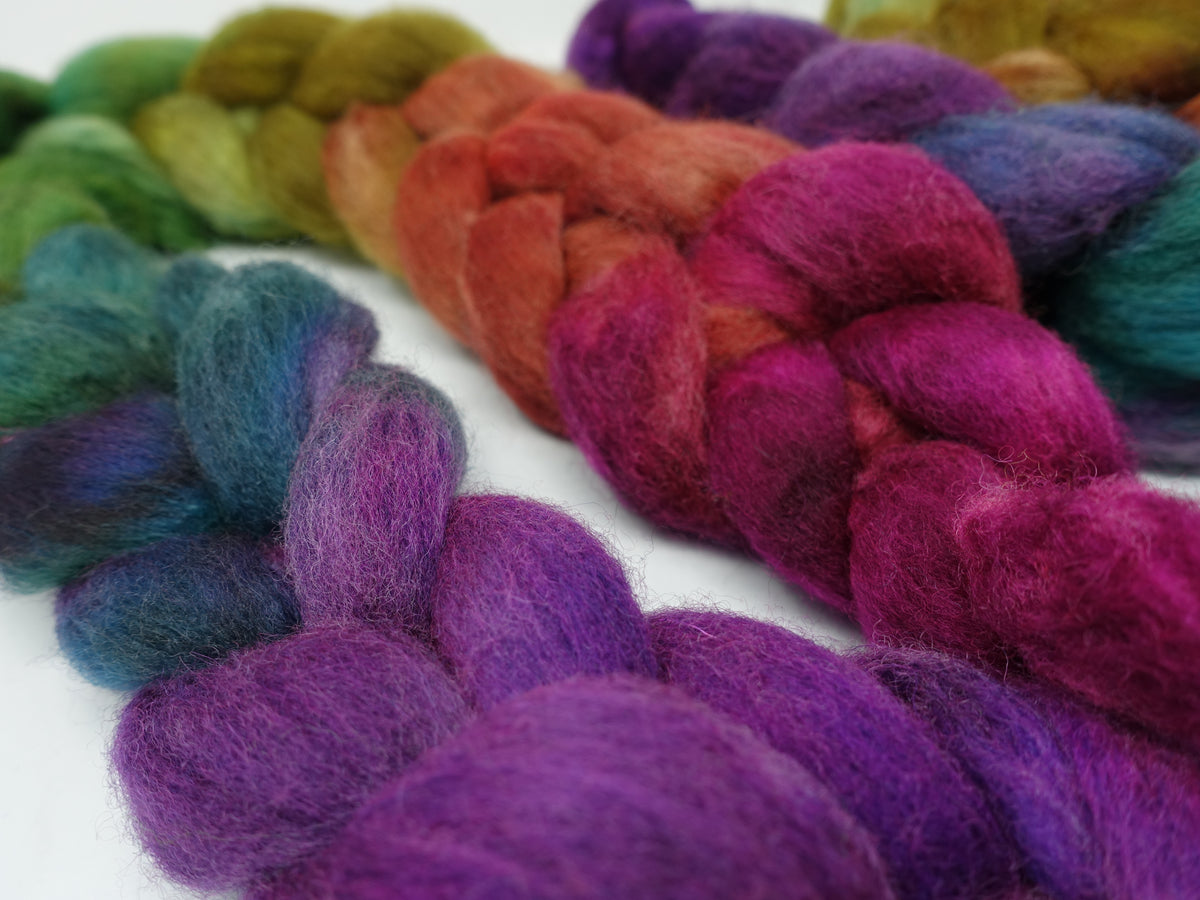 Cambrian Wool, Hand Dyed Gradient. Welsh x BFL Wool, 100g