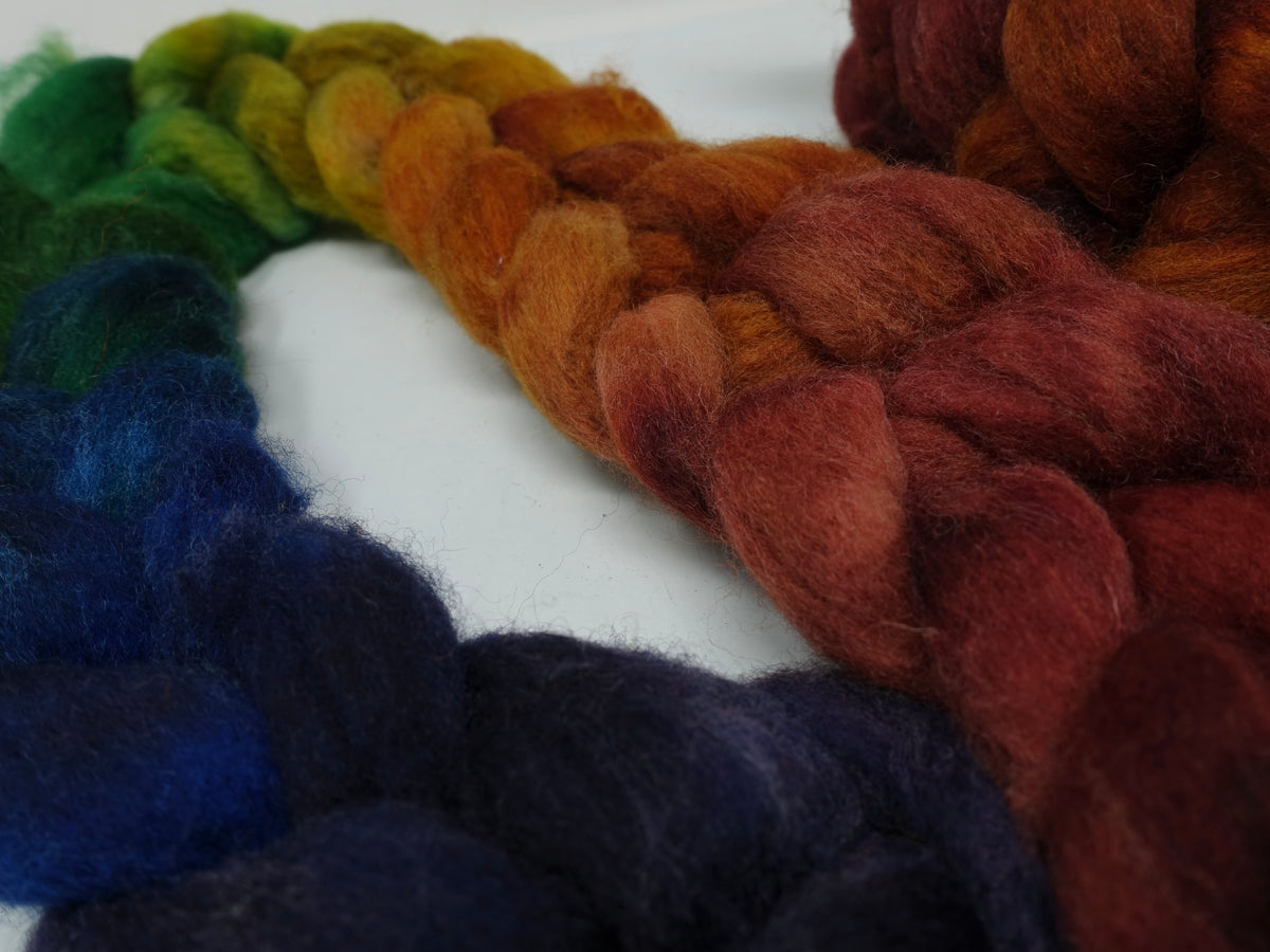 Cambrian Wool, Hand Dyed Gradient. Welsh x BFL Wool, 100g