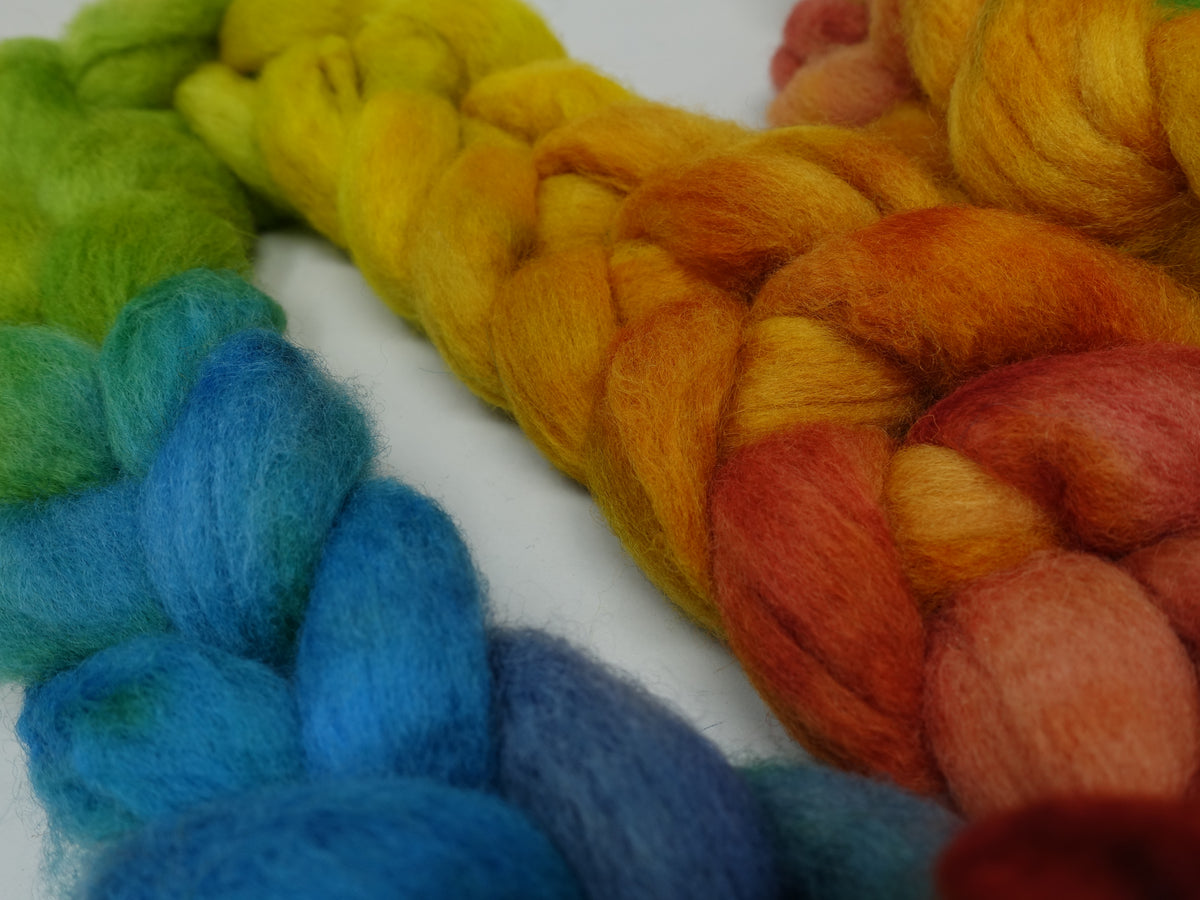 Cambrian Wool, Hand Dyed Gradient. Welsh x BFL Wool, 100g