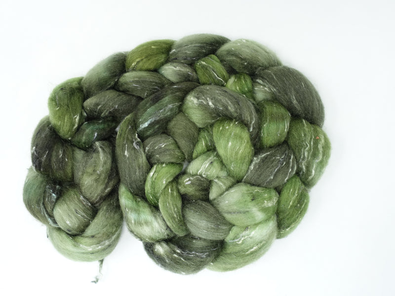 Tweed Wool. South American Wool & Viscose Tweed Nepps. Hand Dyed Semi-Solid 100g