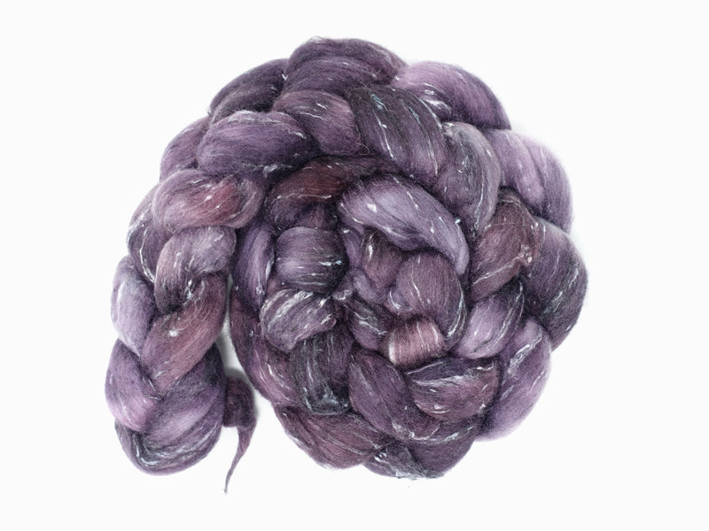 Tweed Wool. South American Wool & Viscose Tweed Nepps. Hand Dyed Semi-Solid 100g