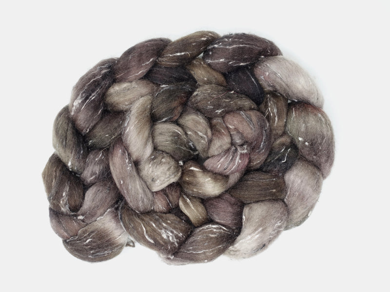 Tweed Wool. South American Wool & Viscose Tweed Nepps. Hand Dyed Semi-Solid 100g