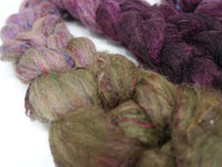 Textured Blend, BFL, Manx Loaghtan, Sari Silk. Hand Dyed Gradient. 100g