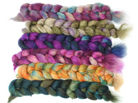 Dyers Half-Dozen - BFL & Baby Camel, 6 co-ordinating mini braids, Hand Dyed Wool, 360g