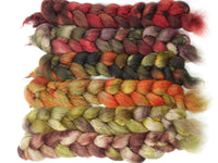 Dyers Half-Dozen - BFL & Baby Camel, 6 co-ordinating mini braids, Hand Dyed Wool, 360g