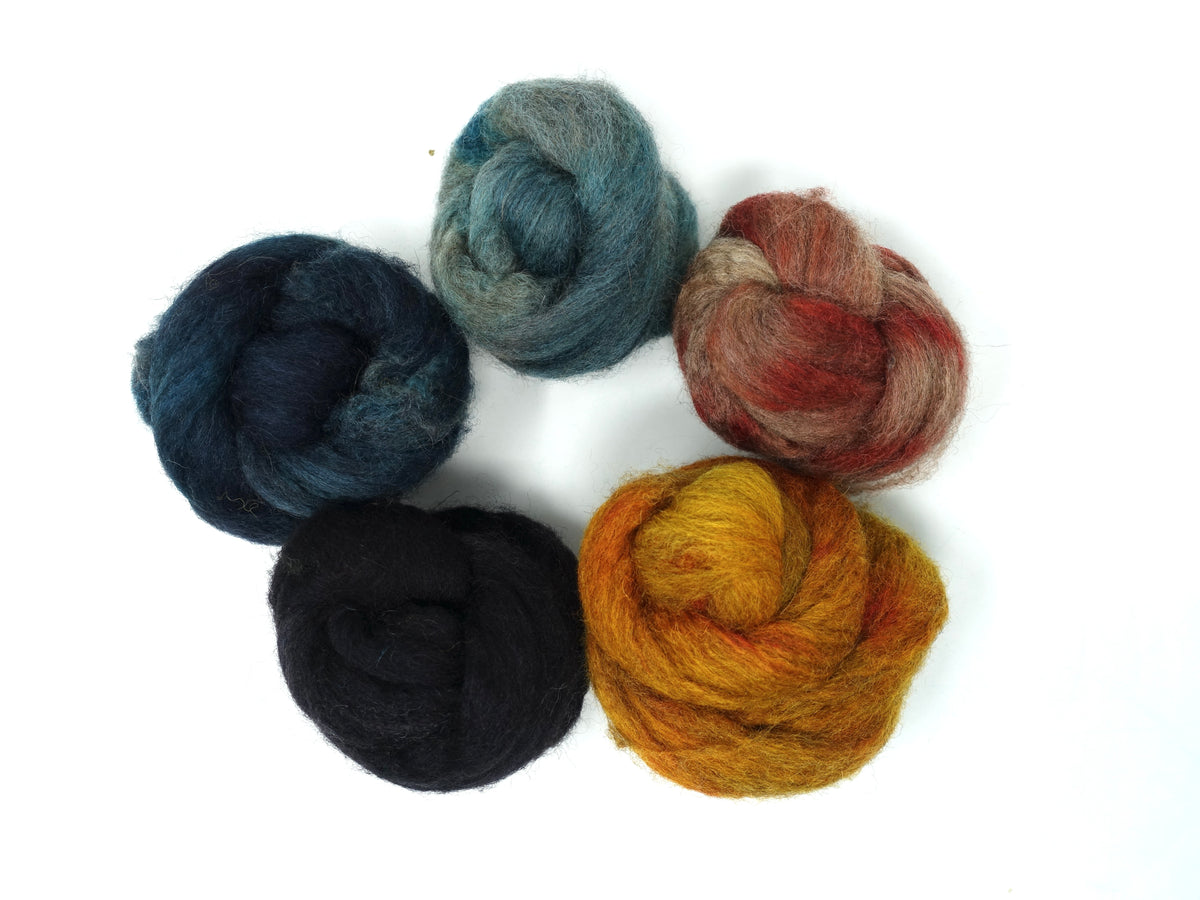 BFL & Baby Camel. Mixed Colour Pack. Nigh Sky 100g.