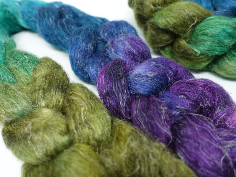 Romney, Silk & Linen. Hand Dyed Gradient - 100g