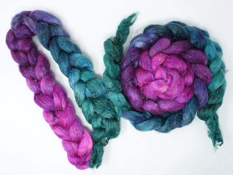 Romney, Silk & Linen. Hand Dyed Gradient - 100g