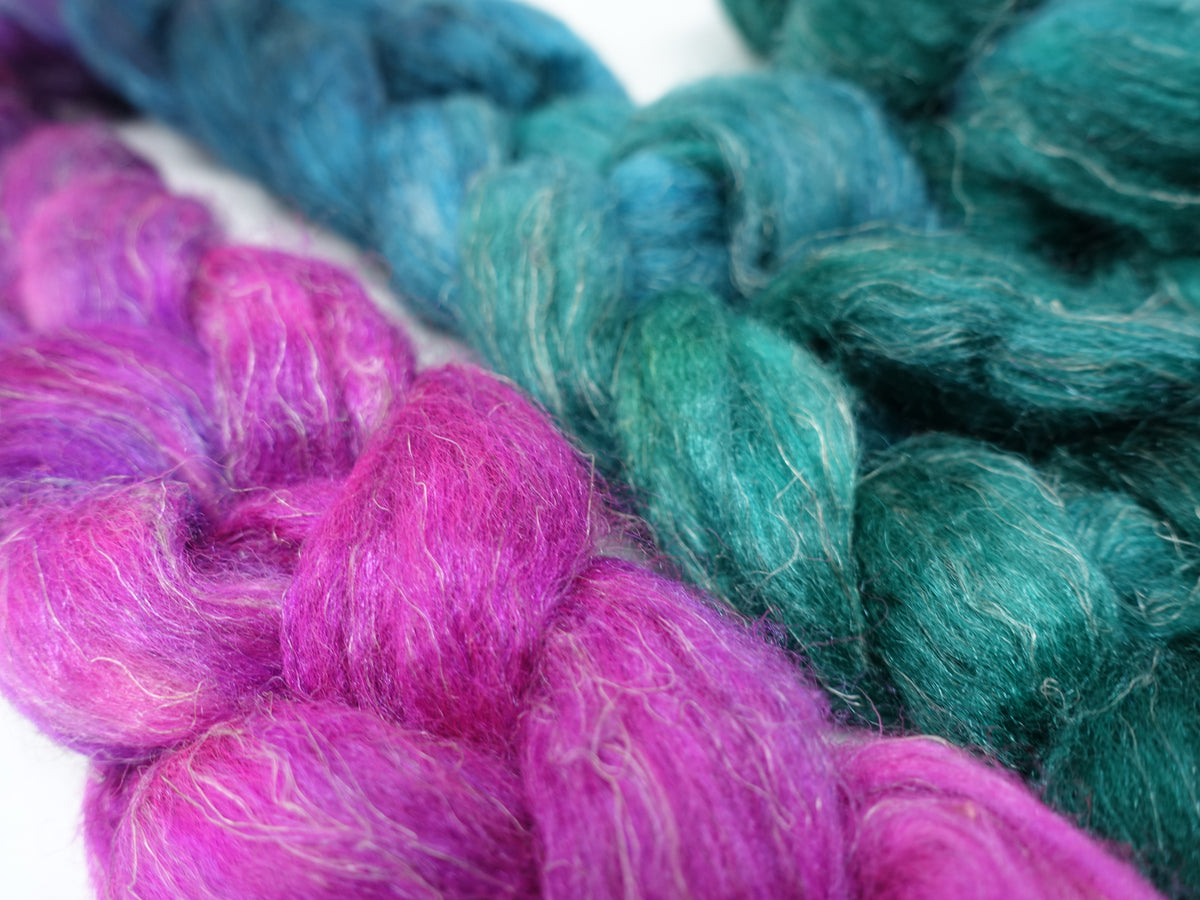 Romney, Silk & Linen. Hand Dyed Gradient - 100g