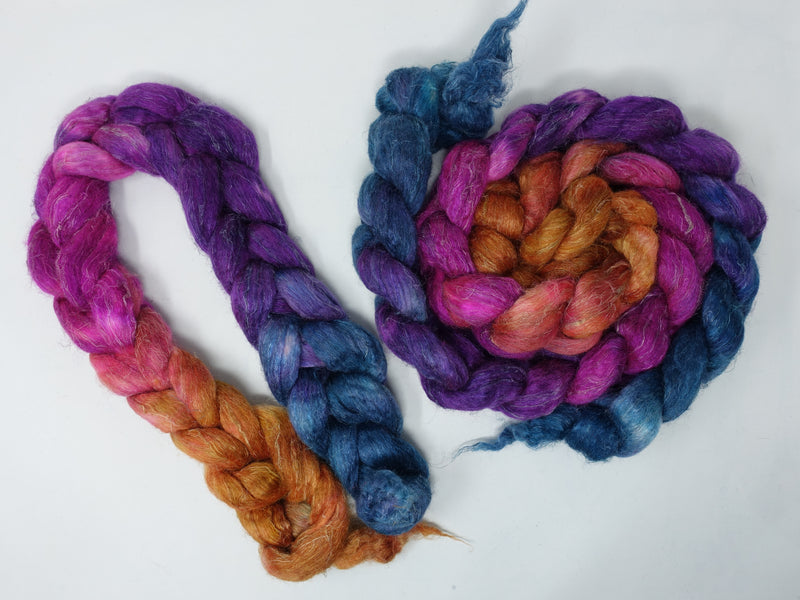 Romney, Silk & Linen. Hand Dyed Gradient - 100g