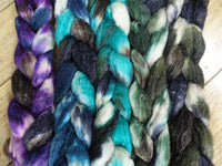 Fade Pack- Romney, Silk & Linen, 5 co-ordinating braids, Hand Dyed Wool, 500g