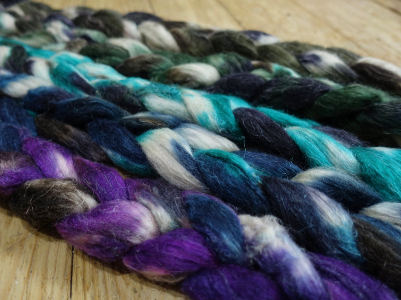 Fade Pack- Romney, Silk & Linen, 5 co-ordinating braids, Hand Dyed Wool, 500g