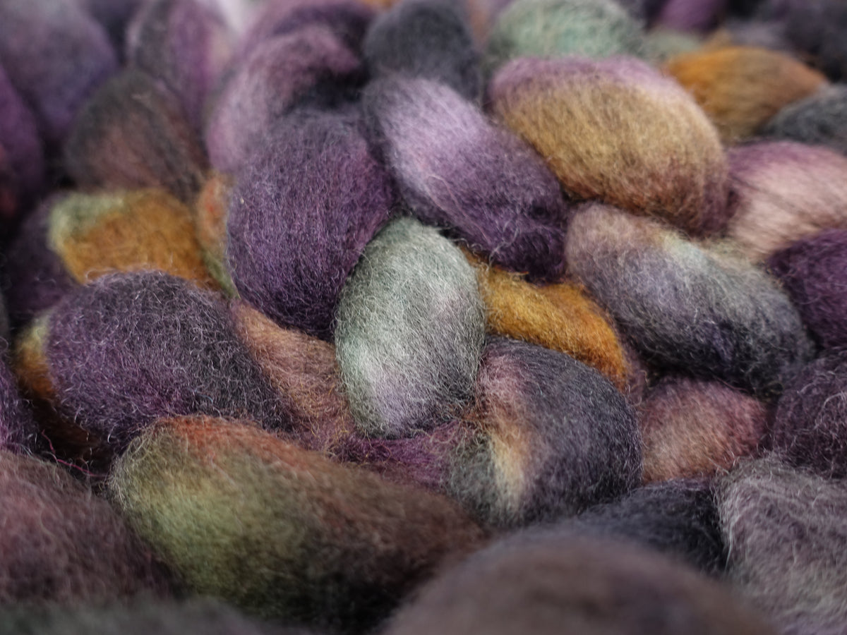 Cambrian Wool, Hand Dyed Variegated. Welsh x BFL Wool, 100g